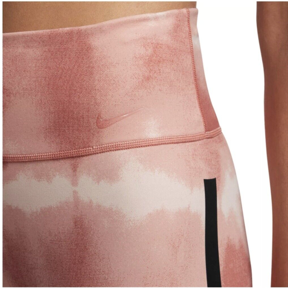 Nike Women's One Luxe Dri-FIT 7" Mid-Rise Printed Coral Training Shorts Medium - Picture 5 of 7